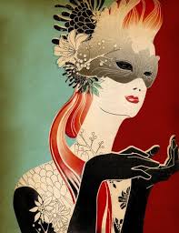 Christmas Mask Illustration Redhead Art Art Inspiration