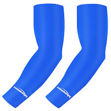 Coolomg Compression Arm Sleeves Baseball Basketball Football Volleyball Cycling Tennis Running Uv Protection Blue Xs