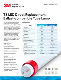 t8 led direct replacement ballast compatible tube lamp 3m