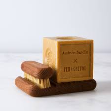 andree jardin x fer a cheval marseille soap with wood stand brush on food52 soap stand marseille soap cleaning gift