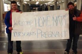 Hurtling on a plane for hours and hours is usually exhausting. Funniest Welcome Home Signs Seen At Airports Around The World 7news