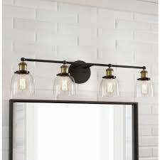 home decorators collection evelyn 4 light artisan bronze vanity light hb2628 313 the home depot black bathroom light fixtures black bathroom light vanity lighting