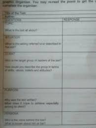 University of the philippines ( where he became a member of the up writers' club ). Delve Deeper Into The Poem Gabu By Carlos A Angeles Using The Graphic Organizer You May Re Read The Poem To Get The Details That Would