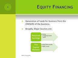 Equity finance is the money investors put into your business for a share in the ownership of the company. Equity Financing