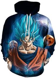 For some fans, dragon ball z's depiction of the super saiyan state was a problematic one.various groups accused the series of promoting aryan values since the look closely associated blonde hair. Goku Blue Hair Super Saiyan Hoodie Dragon Ball Z Just Cool Sweaters