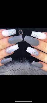 Acrylic Nail Design White Acrylic Nails With Glitter White Nail Designs Simple Acrylic Nails