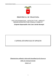 Casa del cuscinetto di castignoli antonio & c.sas | li.be s.r.l. Capitolato Speciale D Appalto Provincia Di Piacenza