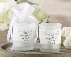 Personalized Frosted Glass Votive The Hunt Is Over Candle Wedding Favors Unique Bridal Shower Favors Personalized Candle Favors