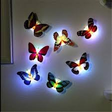 5pcs Randomled Night Light Pat Light Emergency Creative Butterfly Stick Light Small Light Butterfly Lighting Night Light Butterfly Wall