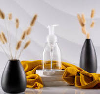 8.4 oz Clear Oval Foamer Bottle with 40mm Natural Pump