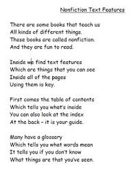 Nonfiction Text Features Poem Nonfiction Text Features Nonfiction Texts Text Features