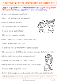Sostituisce il soggetto o il complemento oggetto. Aggettivi E Pronomi Interrogativi Ed Esclamativi Esercizi Per La Scuola Primaria Aggettivi Scuola Attivita Di Grammatica