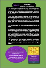 Here Are The Take 5 Activities For Sharing The Poem Dracula By Carmen T Bernier Grand From The Poetry Friday Anthology For Mi Poetry Poems Share Poetry