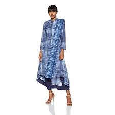 Biba Womens Asymmetrical Hemline Salwar Suit Set