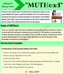 What Does Muthead Mean In Texting And Online Slang 7 E S L In 2020 English Lessons Learn English Informative