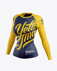 There are 2 professional mockups for photoshop, that can be easily used for showcasing the necessary design, product or special design ideas. Women S Baseball T Shirt With Long Sleeves Mockup Half Side View In Apparel Mockups On Yellow Images Object Mockups Clothing Mockup Womens Baseball T Shirts Shirt Mockup