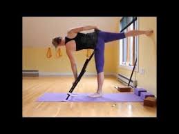Ardha Chandrasana Using A Folded Chair Iyengar Yoga Yoga Props Wall Yoga