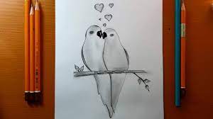 Foto realistiche con gli effetti del disegno a matita oppure fotomontaggi con disegno a matita: Disegni Facile Come Disegnare Due Pappagalli Innamorati Schizzo A Matita Youtube