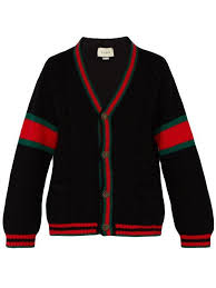 Black And Red Cardigan Gucci Oversize Web Stripe Cable Knit Cardigan In Black Modesens Cable Knit Cardigan Cardigan Cable Knit