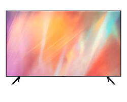 Image of Samsung 50AU7700 Crystal 4K UHD Smart TV showcasing its 3bezeless design