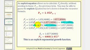 If you're seeing this message, it means we're having trouble loading external resources on our website. Explicit Recursive Word Problems Examples Solutions Lessons Worksheets Activities