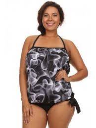 Dippin Daisy S Plus Size Black Lava Bandeau Blouson Tankini Set Swimwear Includes Bottom Made In Usa Halter Top Tankini Tankini Top Tankini