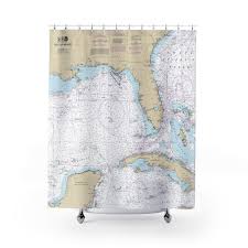 gulf of mexico nautical chart shower curtains chart mugs