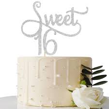 Sliver Glitter Sweet 16 Cake Topper 16th Birthday Cake Topper Sweet Sixteen Party Themes Decoration Supplies Bakeware Cake Toppers Maristanis Consorziouno It