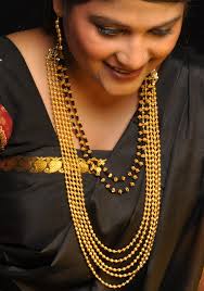 Traditional Belgaum Gundu Maala Long Chian And Suhaagan S Black Beads Potdarjewellers Gold Jewelry Simple Necklace Black Beaded Jewelry Gold Jewelry Necklace