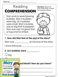 3 1st Grade Worksheets Print Out May Printables First Grade Lit In 2020 1st Grade Reading Worksheets Free Reading Comprehension Worksheets 2nd Grade Reading Worksheets
