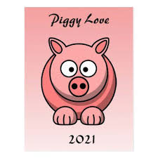 Cute Pink Pig With 2021 Calendar On Back Animal Postcard Zazzle Com In 2020 New Year Postcard Year Of The Pig Chinese New Year