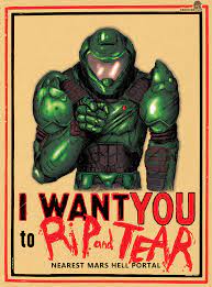 I Want You To Rip And Tear Doom Videogame Doom Demons Doom 2016