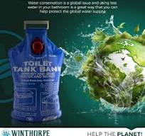 Toilet Tank Bank Water Saving Device - Reduce Flush Volume (3-Pack)