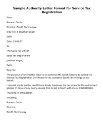These authority letter samples and templates will come in handy, especially for authorization letter to claim money. Authority Letter Format For Service Tax Registration