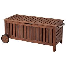 Applaro Banco Jardin Con Almacenaje Marron Tinte Marron Ikea In 2020 Outdoor Storage Bench Outdoor Storage Boxes Outdoor Storage