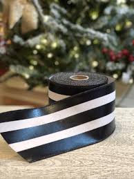 Black And White Striped Ribbon Black White Foil Stripe Ribbon Indoor Outdoor Black And White Ribbon Striped Ribbon Hello Holiday