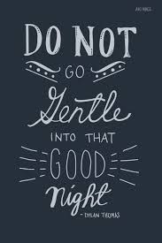Do Not Go Gentle Into That Good Night By Dylan Thomas Meaning An Entry From For Emma Forever Ago Literary Quotes Quotes Cool Words