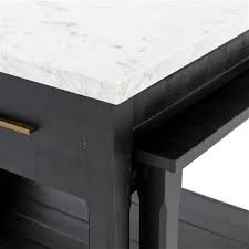 Kitchen island (kitchen island with seating, butcher block countertop, custom kitchen island, kitchen island with storage) vvkinteriors. Koreen Modern 5 Drawer White Marble Top Extendable Kitchen Island Table 31 D 40 D Kathy Kuo Home