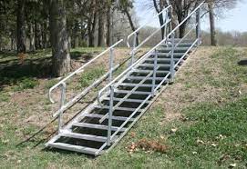 There are many ways to decide on the best slope for your staircase design. Anywhere Stairs Portable Portable Stairs Aluminum Steps Walkways Ponds Trails Slope Lakefront Hiking Safety Al Outdoor Stairs Stairs Outdoor Steps