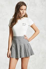 Black And White Pleated Mini Skirt Houndstooth Pleated Mini Skirt Mini Skirts Pleated Mini Skirt Pleated Skirt Short