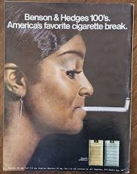 VINTAGE 1970's Print Ad B5C5 Black Beautiful Benson Hedges Cigarettes Bent