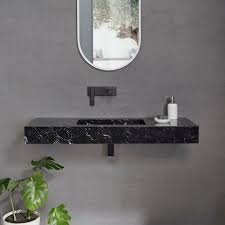 I need your help solving a perplexing conundrum. Wall Mounted Washbasin Marquina C2 Riluxa Rectangular Marble Contemporary