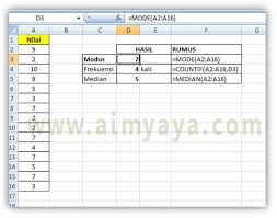 Cara Menghitung Nilai Paling Sering Keluar Modus Dan Median Di Excel Cara Aimyaya Cara Semua Cara