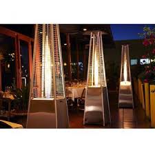 Garden patio heaters use either gas or electric to work rather than actual fire, which is safer and cleaner. The Infinita Bonfire Patio Heater Is A Beautiful Full Size Heater With A Modern Design Read More About This Na Best Patio Heaters Outdoor Heating Patio Heater