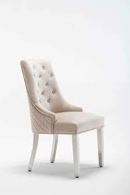 Rated 4.5 out of 5 stars 79 total votes. Abbey Quilted Cream Velvet Chrome Leg Lion Knocker Dining Chair
