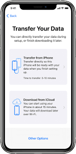 There are two ways to transfer your data if you don't want to use icloud, you can transfer your data directly from your old device to your new one, as long as your old one uses ios 11 or later. Use Quick Start To Transfer Data To A New Iphone Ipad Or Ipod Touch Apple Support