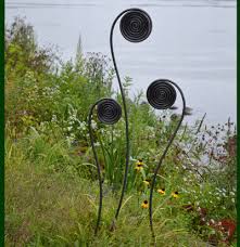 Fiddlehead Fern Stakes Giant Size Set Of 3 Ferns Garden Unique Garden Art Garden Stakes