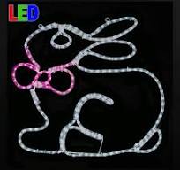 24" Easter Bunny LED Rope Light Motif