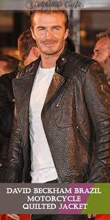 David Beckham Brazil Black Biker Quilted Leather Jacket Stylish Leather Jacket Celebrities Leather Jacket Celebrity Jackets