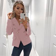 Le mannequin porte un l, le mannequin mesure: Femmes Manches Longues Blazer Ouvert Avant Cardigan Court Costume Manteau De Veste De Travail De Bureau Rose Rose Cdiscount Pret A Porter